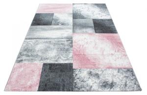 Dywan nowoczesny Hawaii Kwadraty różowo-szare 80 cm x 150 cm