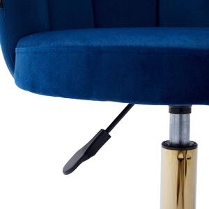 MebleMWM Krzesło obrotowe muszelka granatowe DC-6092S Złote nogi, Welur, Glamour