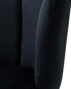 MebleMWM Krzesło obrotowe muszelka czarne DC-6092S złote nogi, welur