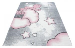 Dywan dziecięcy Kids Miś na chmurce różowy 80 cm x 150 cm