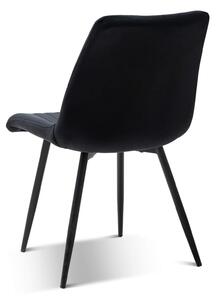 MebleMWM Krzesło tapicerowane DC-6093 | Czarny welur | Outlet