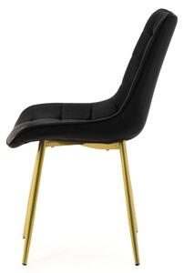 MebleMWM Krzesło welurowe czarne ART830C złote nogi