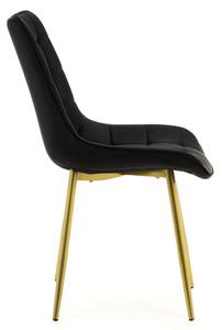 MebleMWM Krzesło welurowe czarne ART830C złote nogi