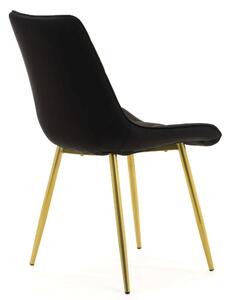 EMWOmeble Krzesło Glamour czarne ART831C złote nogi, welur