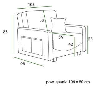 MebleMWM Fotel rozkładany z funkcją spania DEL 1 | Kolor do wyboru