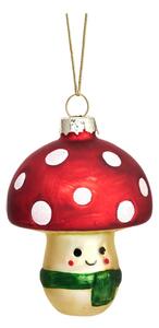 Szklana ozdoba świąteczna wykonana ręcznie ø 6 cm Happy Mushroom – Sass & Belle