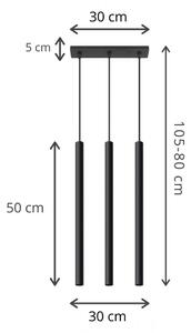 Czarna lampa wisząca tuba nad stół - S667-Beva