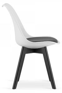 MebleMWM Krzesło biało-czarne 53E-7 nogi czarne / OUTLET