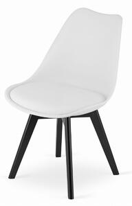 MebleMWM Krzesło w stylu skandynawskim 53E-7 białe, nogi czarne