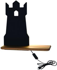 Czarna lampka dla dzieci w kształcie wieży z wtyczką - K026-Zizi