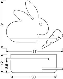 Szaro-biały kinkiet dziecięcy w formie królika - K027-Fifi