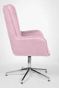 MebleMWM Fotel obrotowy MY-9007-1 nowoczesny | Welur | Różowy