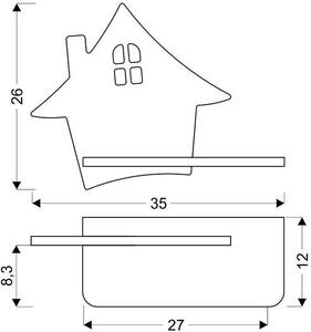 Kinkiet do sypialni dziecięcej w kształcie domku miętowy - K023-Pipi