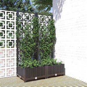 Donica ogrodowa z kratką, czarna, 80x40x121,5 cm, PP