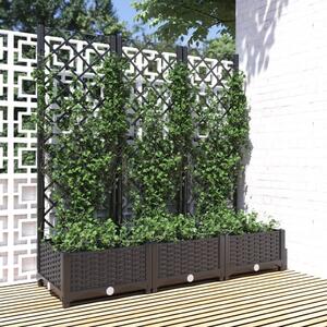 Donica ogrodowa z kratką, czarna, 120x40x121,5 cm, PP
