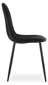 EMWOmeble Krzesła tapicerowane czarne, welur ASTI 3663 / 4 sztuki
