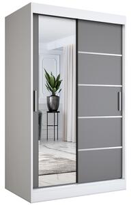 Szafa dwudrzwiowa z drzwiami przesuwnymi biały + antracyt 120x200 przesuwna F7-Z67