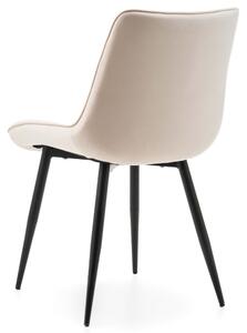 MebleMWM Krzesło welurowe beżowe ART830C czarne nogi