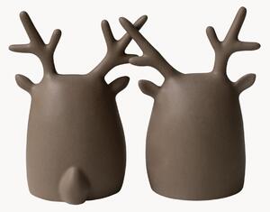 Komplet dekoracji świątecznych z ceramiki Deer Twins, 2 elem