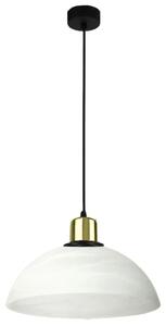 Wisząca jednokloszowa biała lampa sufitowa - C7-A43