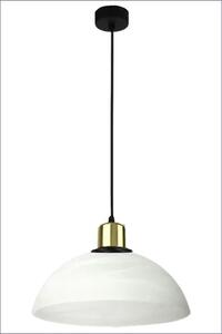 Wisząca jednokloszowa biała lampa sufitowa - C7-A43