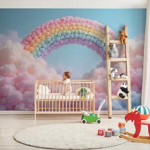 Fototapety Puszysta tęcza na chmurach, namalowana, Fototapety Dziecięce, Fototapeta tęcza dla dzieci, w02615 : Uwalls.pl