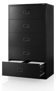 Szafa kartotekowa metalowa czarna, 900x1620x600 mm: SARA XL V5