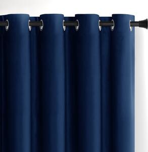 Ciemnoniebieska aksamitna zasłona częściowo zaciemniająca (dimout) 140x270 cm Eyelets – Restilo