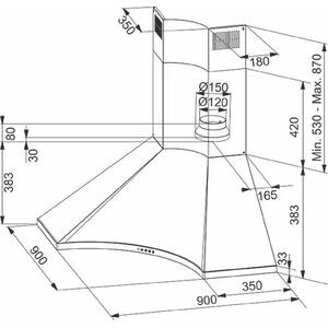 Okap FRANKE Design Plus FDPA 904 XS LED Stal szlachetna 620m3/h 64dB klasa B