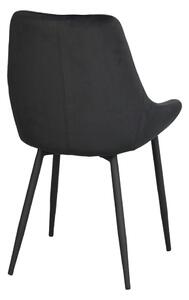 Czarne aksamitne krzesła zestaw 2 szt. Sierra – Rowico