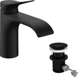 Hansgrohe jednouchwytowa bateria umywalkowa 80 CoolSt Vivenis Outlet 133 mm, z wyciąganym odpływem, czarna matowa