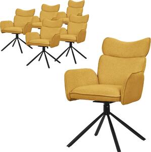 ML-Design krzesła do jadalni obrotowe zestaw 6 krzeseł do salonu z oparciem i podłokietnikiem 360° krzesło obrotowe z metalowymi nogami fotel ergonomiczny