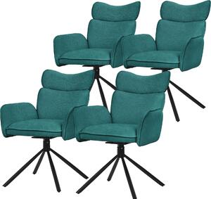 ML-Design krzesła do jadalni obrotowe zestaw 4 krzeseł do salonu z oparciem i podłokietnikiem 360° krzesło obrotowe z metalowymi nogami fotel ergonomiczny