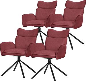 ML-Design krzesła do jadalni obrotowe zestaw 4 krzeseł do salonu z oparciem i podłokietnikiem 360° krzesło obrotowe z metalowymi nogami fotel ergonomiczny