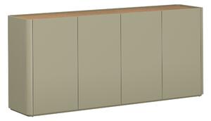 Komoda Elivo 200 cm czterodrzwiowa - eukaliptus / dąb baltic dune