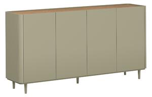 Komoda Elivo 200 cm czterodrzwiowa na nóżkach - eukaliptus / dąb baltic dune
