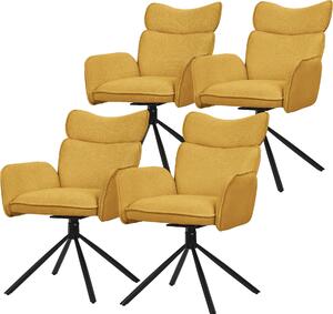 ML-Design krzesła do jadalni obrotowe zestaw 4 krzeseł do salonu z oparciem i podłokietnikiem 360° krzesło obrotowe z metalowymi nogami fotel ergonomiczny