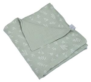 Zielony muślinowy koc dziecięcy 75x75 cm – Bébé Douceur