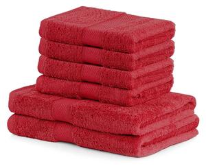 Komplet 6 czerwonych ręczników DecoKing Bamby Red