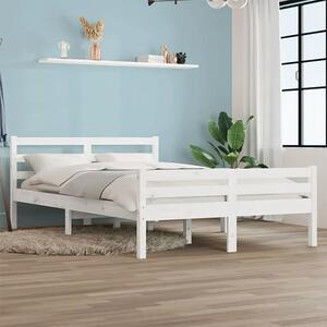Podwójne białe drewniane łóżko 140x200 - Aviles 5X