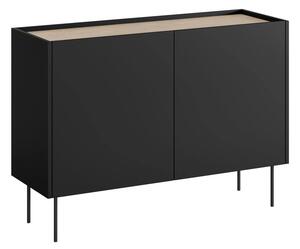 Komoda Desin 120 cm dwudrzwiowa - czarny mat / dąb nagano