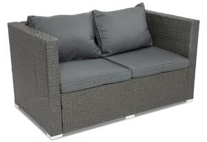 Technorattanowa sofa 2 osobowa Roma Garden Point antracyt
