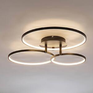 Lampa sufitowa LED Rayk Lindby, możliwość ściemniania, czarny, salon / jadalnia, nowoczesny