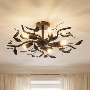 Lampa sufitowa Yos Lindby, możliwość ściemniania, czarny, sypialnia, metal, florentyński