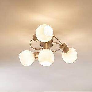 Lampa sufitowa Ciala Lindby, możliwość ściemniania, aluminiowy / szary / cynkowy, salon / jadalnia, szkło, nowoczesny