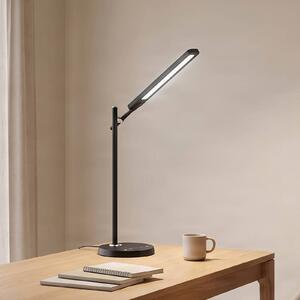 Lampa biurkowa LED Valtorin Lindby, możliwość ściemniania, czarny, biuro, tworzywo sztuczne, nowoczesny