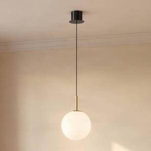 Lampa wisząca szklana Joran Lucande, biały / opal, salon / jadalnia, szkło, nowoczesny