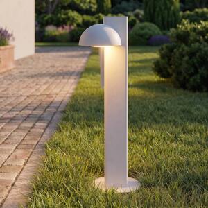 Słupek oświetleniowy LED Lucande Velira, jasnoszara, 77 cm, 1-punktowy, IP44 Velira, aluminiowy / szary / cynkowy, metal, nowoczesny