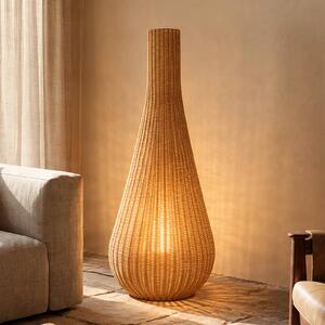Lampa stojąca Takeo Lucande, jasne drewno, salon / jadalnia, drewno, nowoczesny