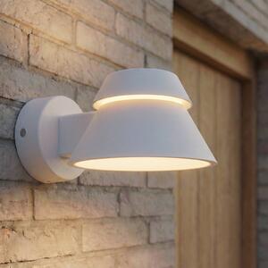 Kinkiet zewnętrzny LED Moena Lucande, aluminiowy / szary / cynkowy, aluminium, nowoczesny